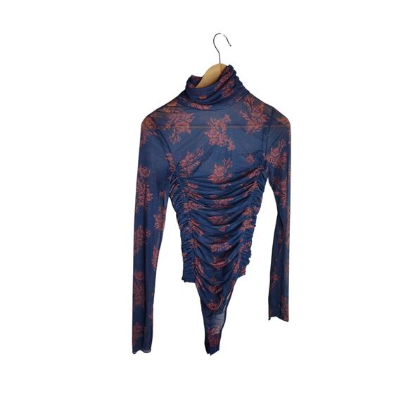 Free People Intimately Free Under it All Printed Mesh Bodysuit M - Picture 2 of 8